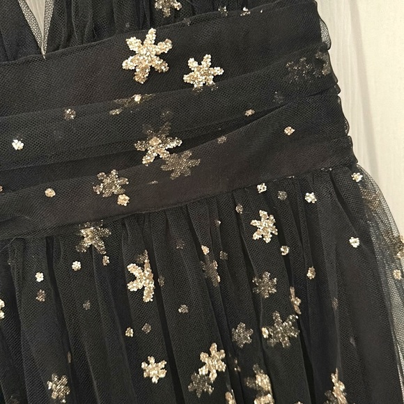 BLACK AND GOLD GLITTER TULLE MAXI DRESS - Picture 3 of 6